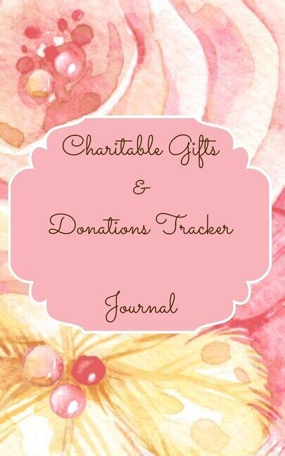 Charitable Gifts And Donations Tracker Journal Color Interior Pastel