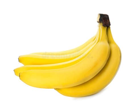 Bunch Of Ripe Yellow Bananas Isolated On White Stock Photo Image Of