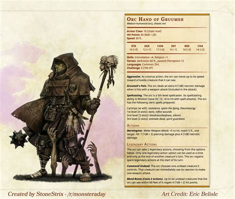 Dnd Orc Dnd 5e Homebrew Dandd Dungeons And Dragons