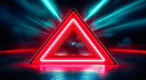 Premium Ai Image Neon Triangle With A Neon Strip Around It In The Dark