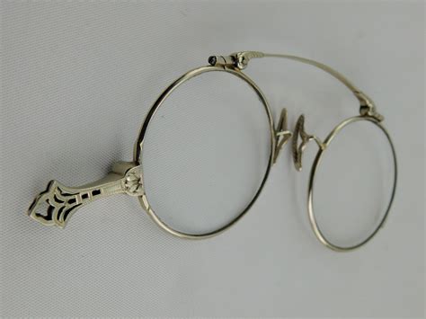 Antique 14k Gold Victorian Vintage Spectacles Lorgnette Eyeglasses With Handle For Sale At