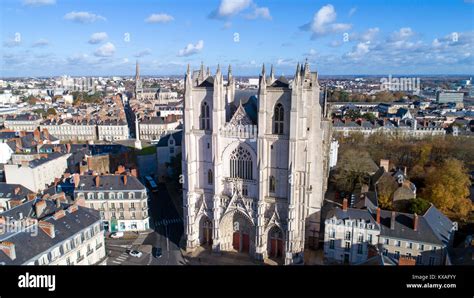 Aerial Photo Of Saint Pierre And Saint Paul Cathedral In Nantes City