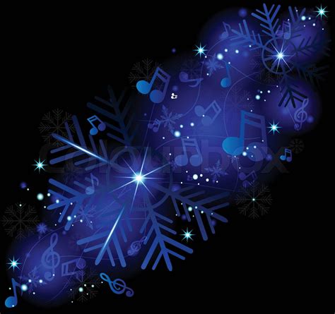 Glowing music notes with winter snowflakes. Winter melody. | Stock ...