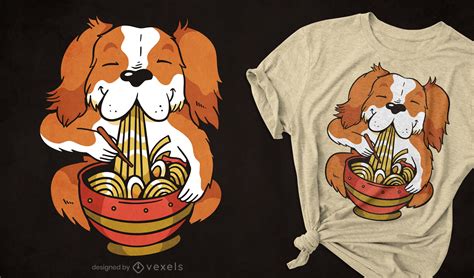 Dog Eating Ramen Noodles T Shirt Deisgn Vector Download