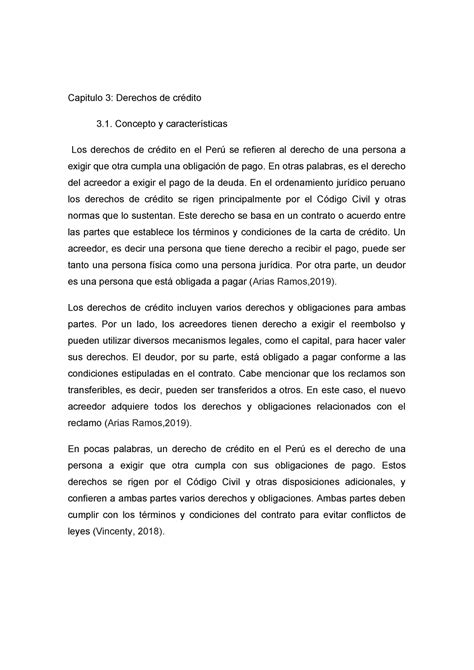 Derecho De Credito Cintya Capitulo 3 Derechos De Crédito 3