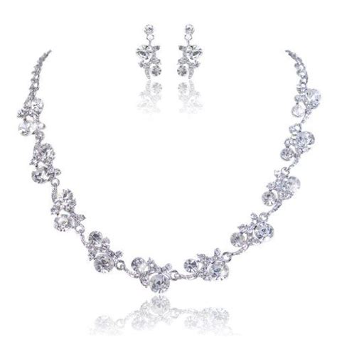 Ever Faith Bridal Silver Tone Art Deco Clear Austrian Crystal Necklace