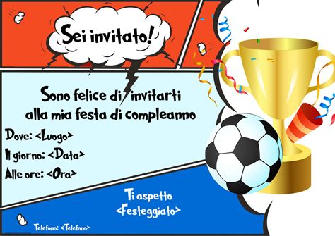 Invito Tema Calcio Crea Inviti Personalizzati Di Compleanno Per