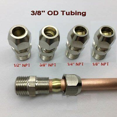 Compression 3 8 Tube Tubing OD X 1 4 NPT Male Pipe Brass Fitting N ED