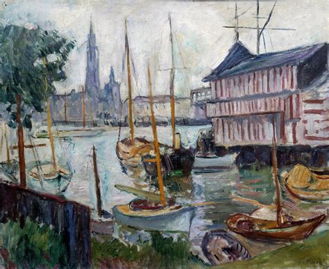 Pond With Fishing Boats Painting Of Achille Emile Achille Emile Othon