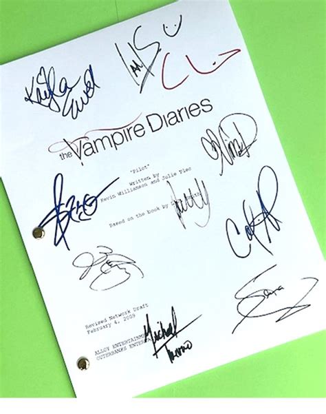 Vampire Diaries Tv Pilot Script Signed Autographed Paul Wesley Ian