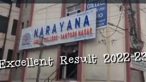 Intermediate Excellent Results Of Narayana Junior College Santosh Nagar