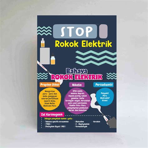 Jual Poster Kesehatan Stop Merokok Elektrik Bahaya Rokok Elektrik