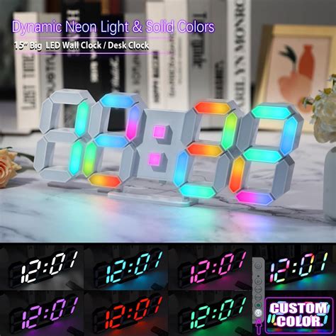 Kosumosu Led Wall Clock 15 Dynamic Neon Led Clock For Living Room