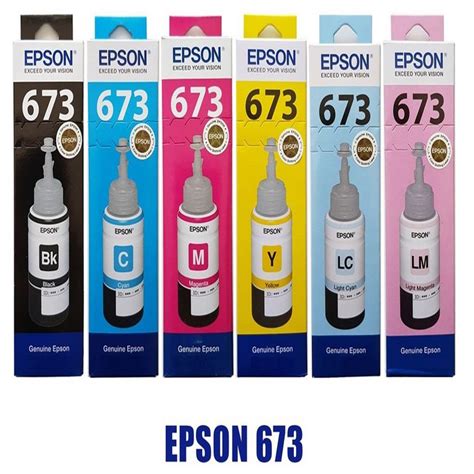 EPSON Ink T673 In 6 Colours Set Genuine Ink Refill For Color Printer