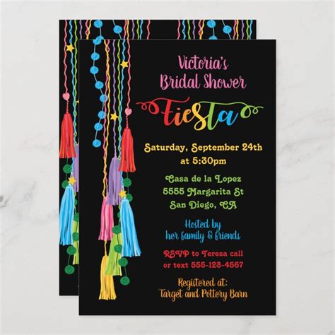 Folk Art Mexican Fiesta Bridal Shower Invitation Zazzle