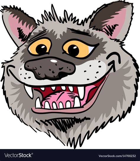 Cartoon Image Of Grinning Wolf Face Royalty Free Vector