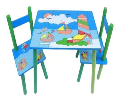 Juego de mesa y silla para niños Makeda Mesa Infantil 2 Cadeiras