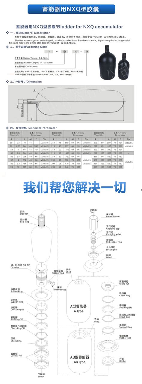 Nxq囊式蓄能器胶囊 蓄能器皮囊152 16l 国标 欧标 厂家直销 现货批发 专业定制 涿鹿高压容器有限公司