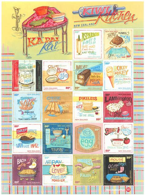 Gastronomy Stamps New Zealand Nz Mnh Kiwi Kitchen Cuisine Cultures