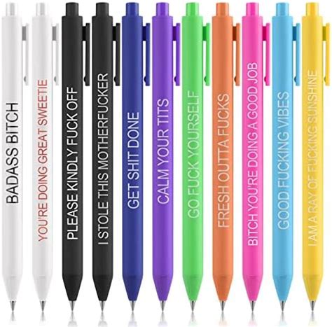 Cobee Funny Ballpoint Pens Pieces Mm Fun Swear Word Gel Ink Pens