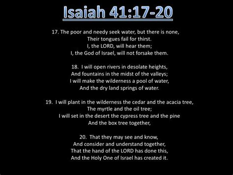 Isaiah 4117 20 Suffering Servant Isaiah 41 Isaiah