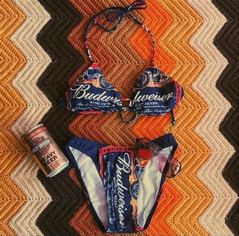 RARE VINTAGE BUDWEISER S High Cut BIKINI SWIMSUIT B Gem