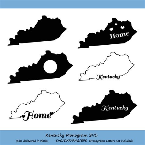 Kentucky Svg Cut Files Kentucky Monogram Svg Kentucky Svg Etsy