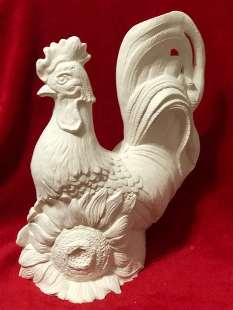 Rooster In Ceramic Bisque Ready To Paint