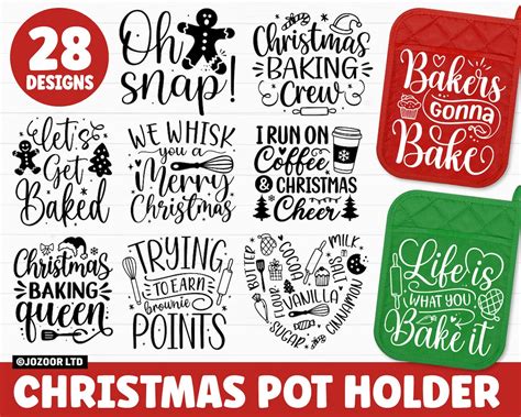 Christmas Pot Holder Svg Bundle Potholder Svg Christmas Svg Bundle