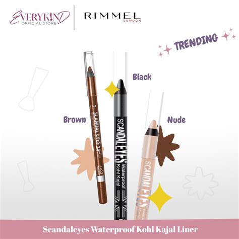 Rimmel Scandaleyes Waterproof Kohl Kajal Liner Pencil Black Nude