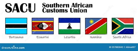 Member States Of The Southern African Customs Union Sacu Vector Of