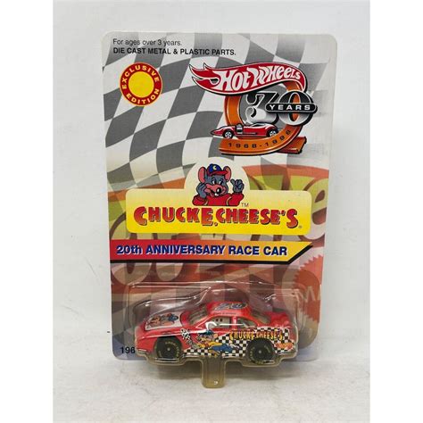Vintage Hot Wheels Chuck E Cheese 20th Anniversary Race Car Limited