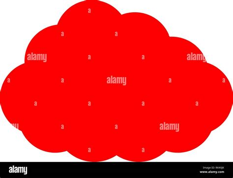 Cloud Symbol Icon Red Simple Isolated Vector Illustration Stock