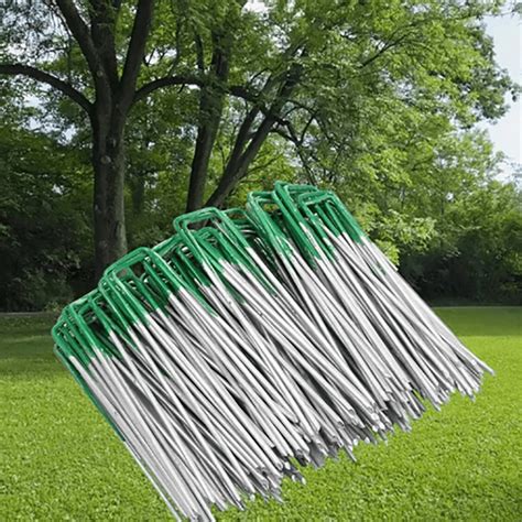 Fabric Galvanised Staples Garden Turf Pins Securing Pegs U Artificial