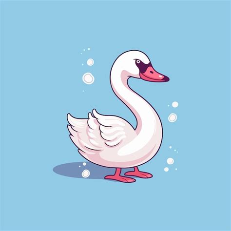 Premium Vector Cute Swan Cartoon Vector Illustration