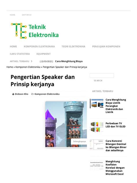 Pengertian Speaker Dan Prinsip Kerja Speaker Pengeras Suara Pdf