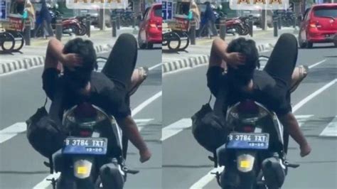 SANTAINYA Pria Di Depok Nekat Kendarai Motor Sambil Rebahan Padahal