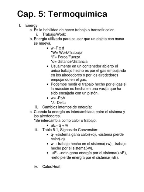 Termodinámica Y Termoquímica Una Introducción A La Energía Calor Trabajo Y Reacciones