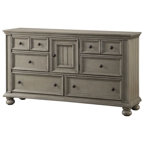 Winners Only Barnwell 6-Drawer Dresser with Center Cabinet and Felt Lined Top Drawers | Lindy's ...