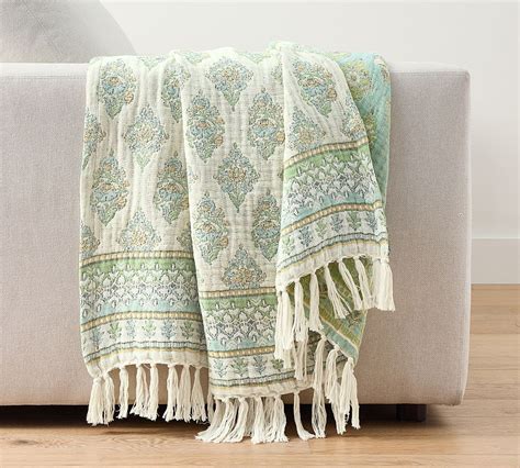 Calla Jacquard Cotton Throw Pottery Barn