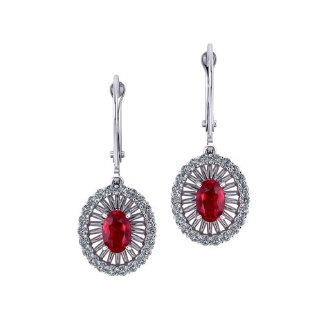 Ruby Diamond Dangle Earrings - Jewelry Designs