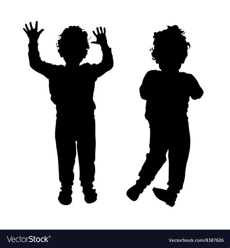 Boy child silhouette Royalty Free Vector Image