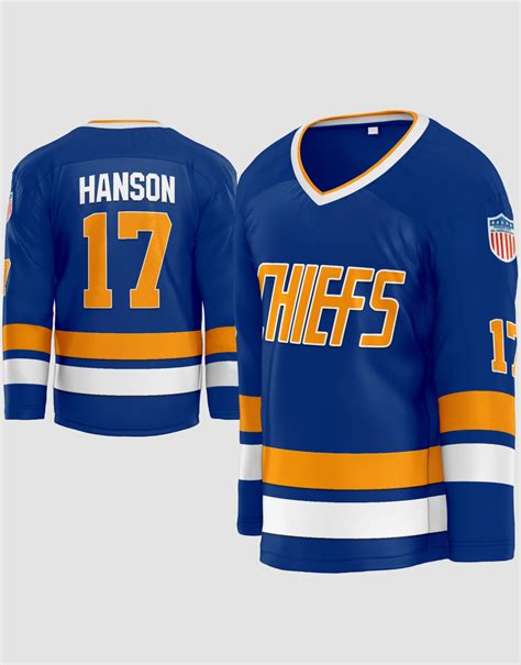 Steve Hanson #17 Charlestown Chiefs Hockey Jersey – 99Jersey®: Your ...