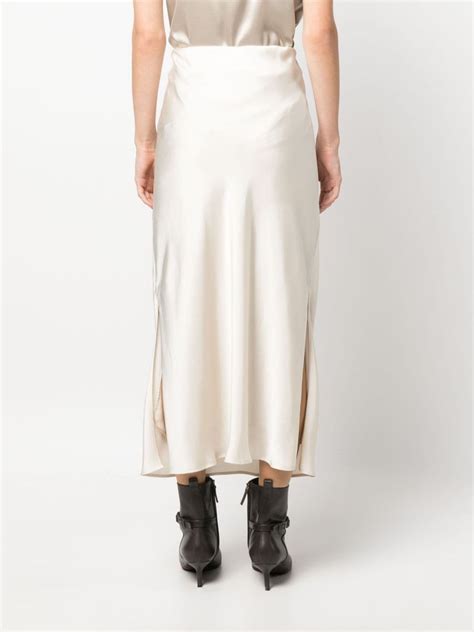 Brunello Cucinelli Satin Midi Skirt Farfetch