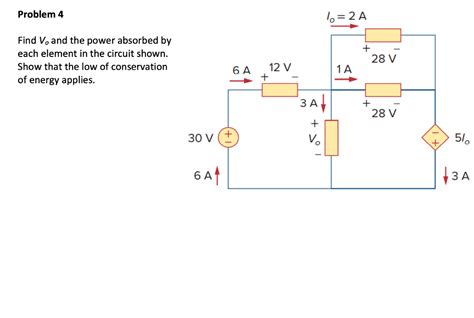 Solved Find Vo And The Power Absorbed By Each Element In The Chegg