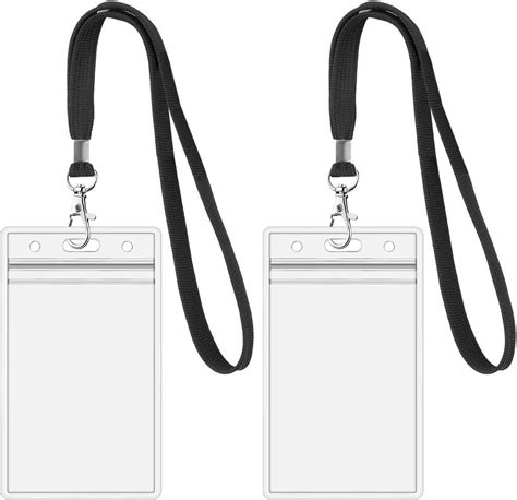 Amazon AMUU 2 Pack Lanyard With ID Badge Holder Large 4x3 Name