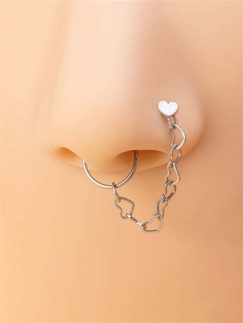 Heart Decor Nose Ring Earings Piercings Cute Septum Rings Piercings