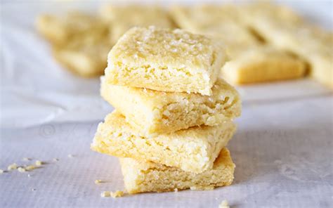 White Cornmeal Shortbread Bars - Yummi Haus