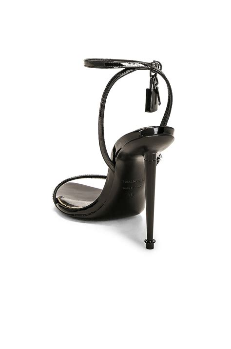 TOM FORD Patent Padlock Pointy Naked 105 Sandal In Black FWRD