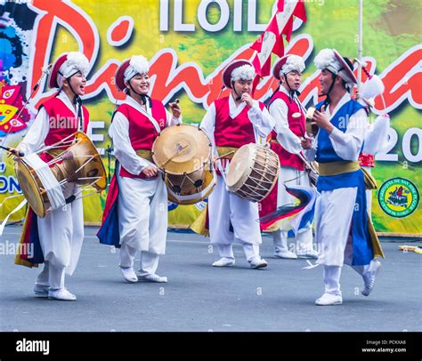 Korean dancers in the Dinagyang Festival in Iloilo Philippines Stock Photo - Alamy